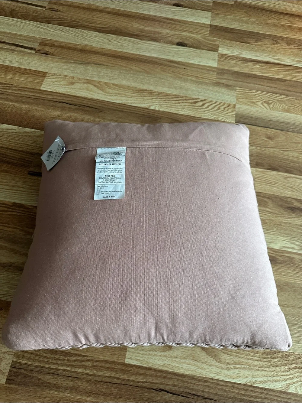 Mina Victory Chunky Knit Square Pillow - Blush Pink NWT